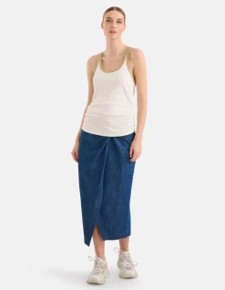 Contrast Tanktop Gebroken Wit By Mieke