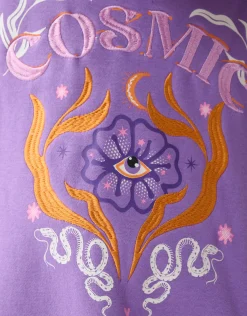 Cosmic Sweater Jurk Paars