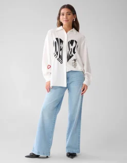 Creative Embro Blouse Gebroken Wit