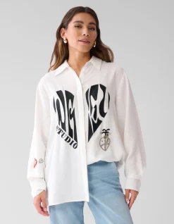 Creative Embro Blouse Gebroken Wit