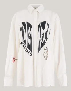 Creative Embro Blouse Gebroken Wit