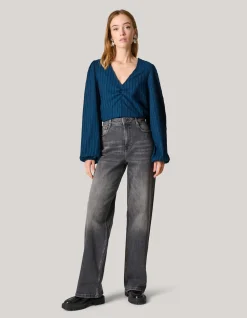 Crinkle Longsleeve Donkerblauw