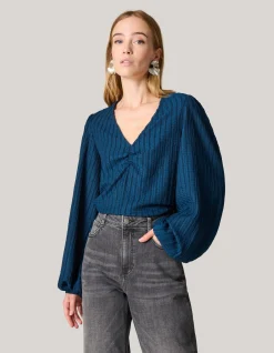 Crinkle Longsleeve Donkerblauw