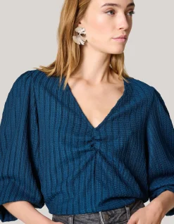 Crinkle Longsleeve Donkerblauw