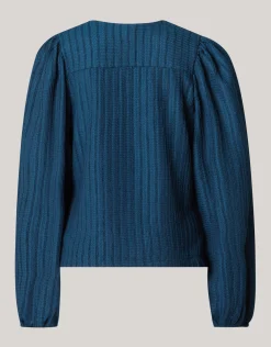 Crinkle Longsleeve Donkerblauw