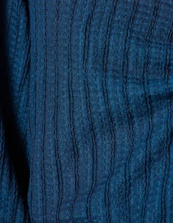 Crinkle Longsleeve Donkerblauw