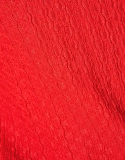 Crinkle Ruffle Top Rood