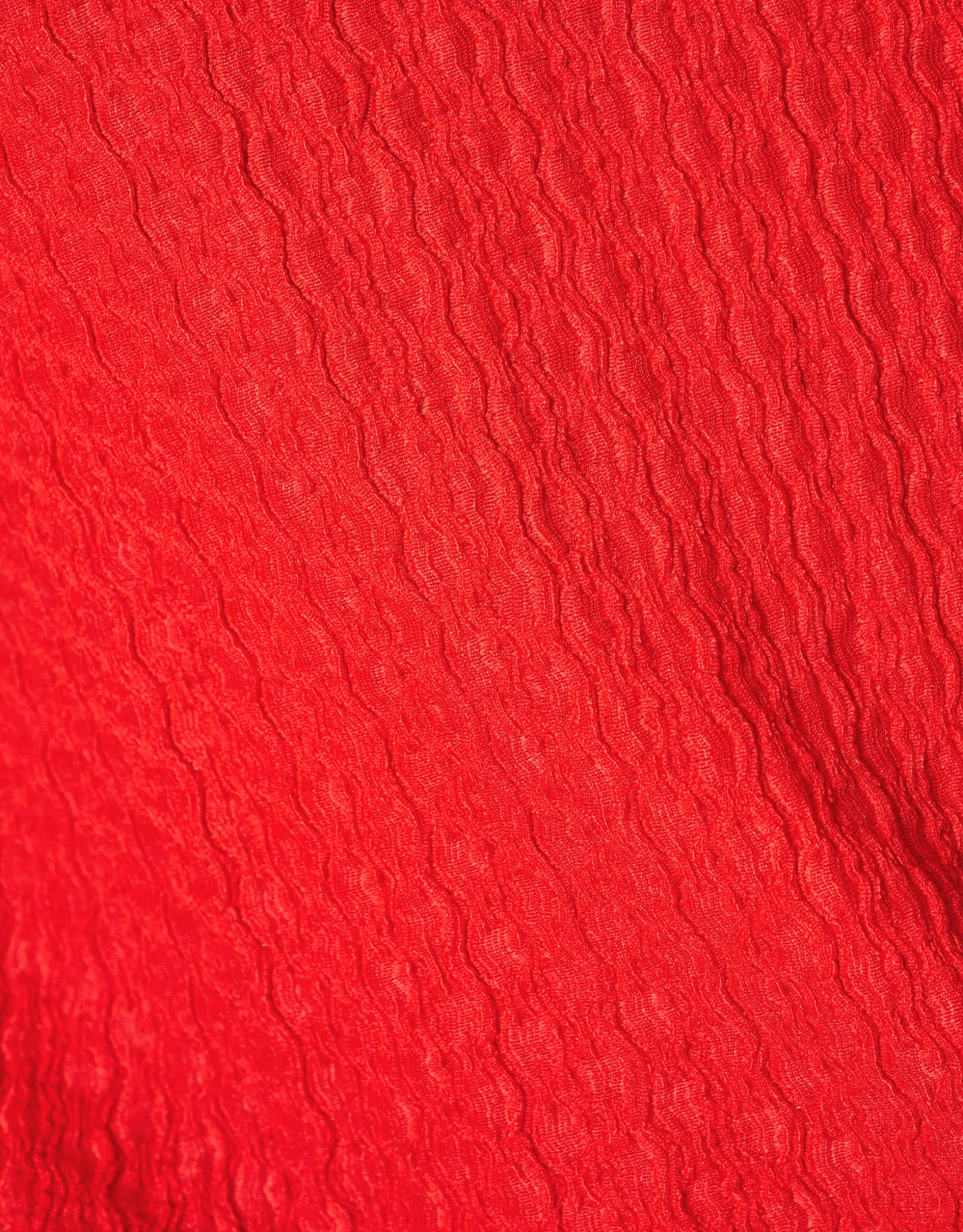 Crinkle Ruffle Top Rood