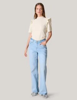 Crinkle Ruffle Top Wit