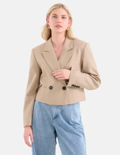 Cropped Blazer Beige