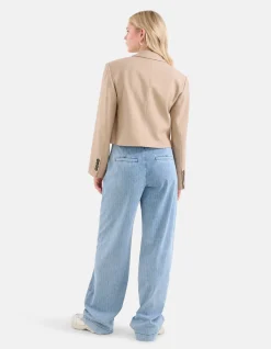 Cropped Blazer Beige