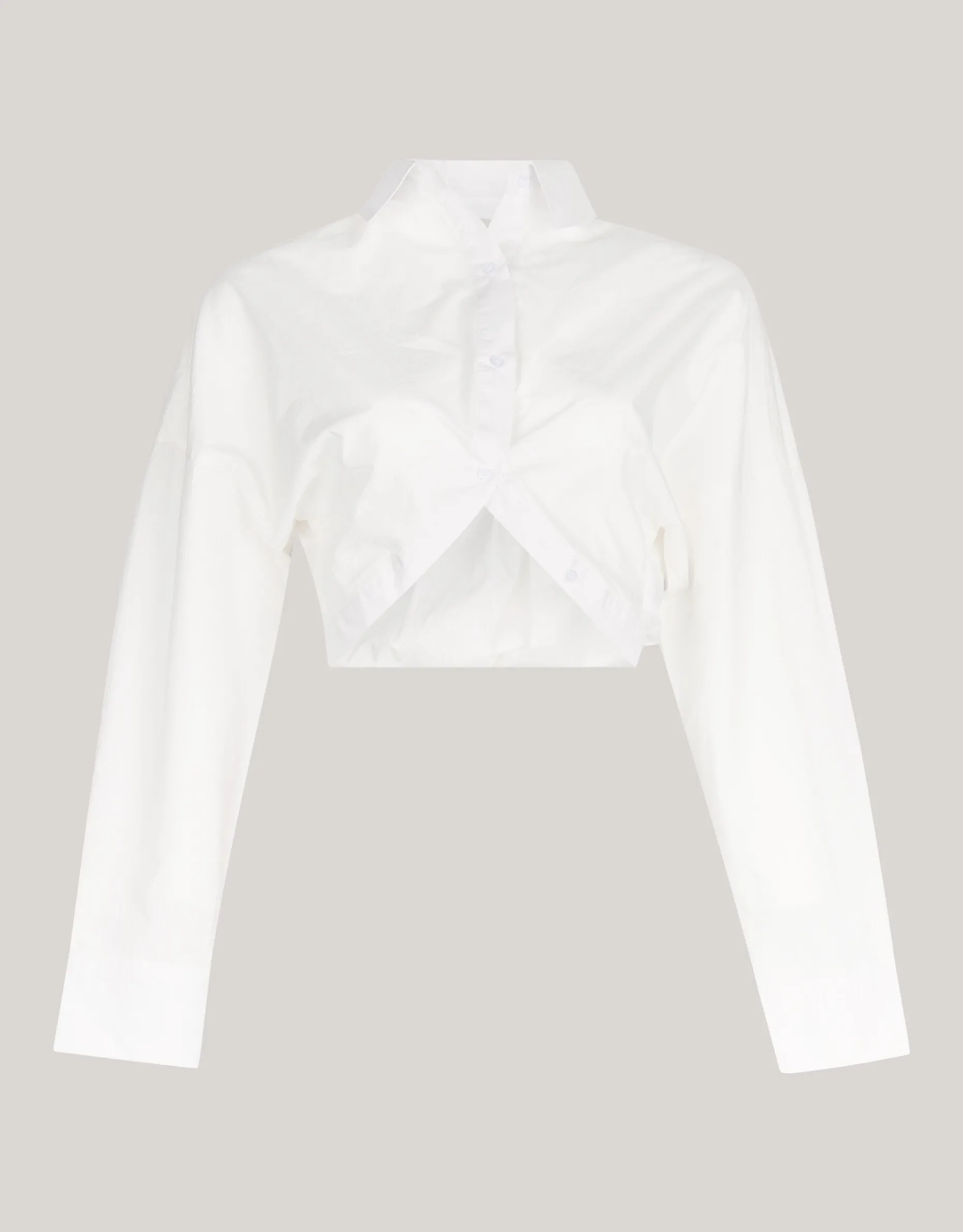 Cropped Poplin Blouse Wit
