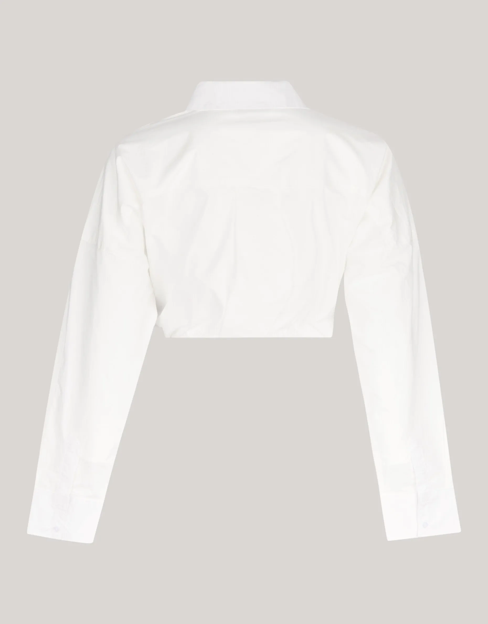 Cropped Poplin Blouse Wit