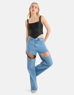 Cropped Top Zwart