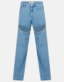 Cut Out Loose Fit Jeans Mediumstone