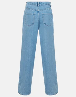 Cut Out Loose Fit Jeans Mediumstone