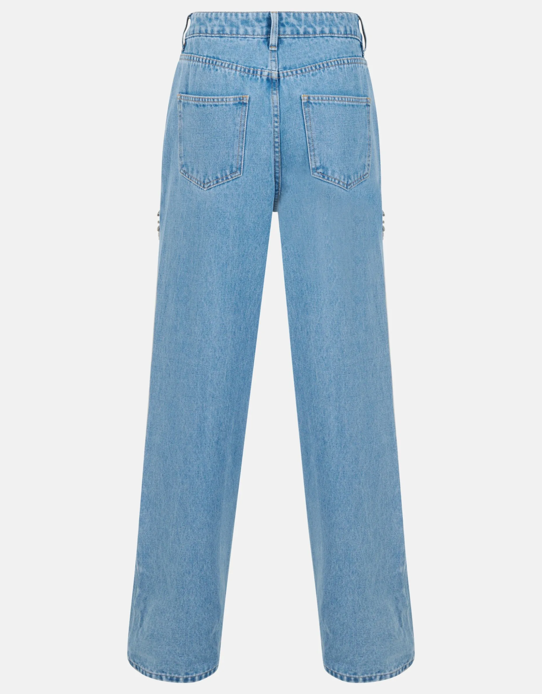 Cut Out Loose Fit Jeans Mediumstone