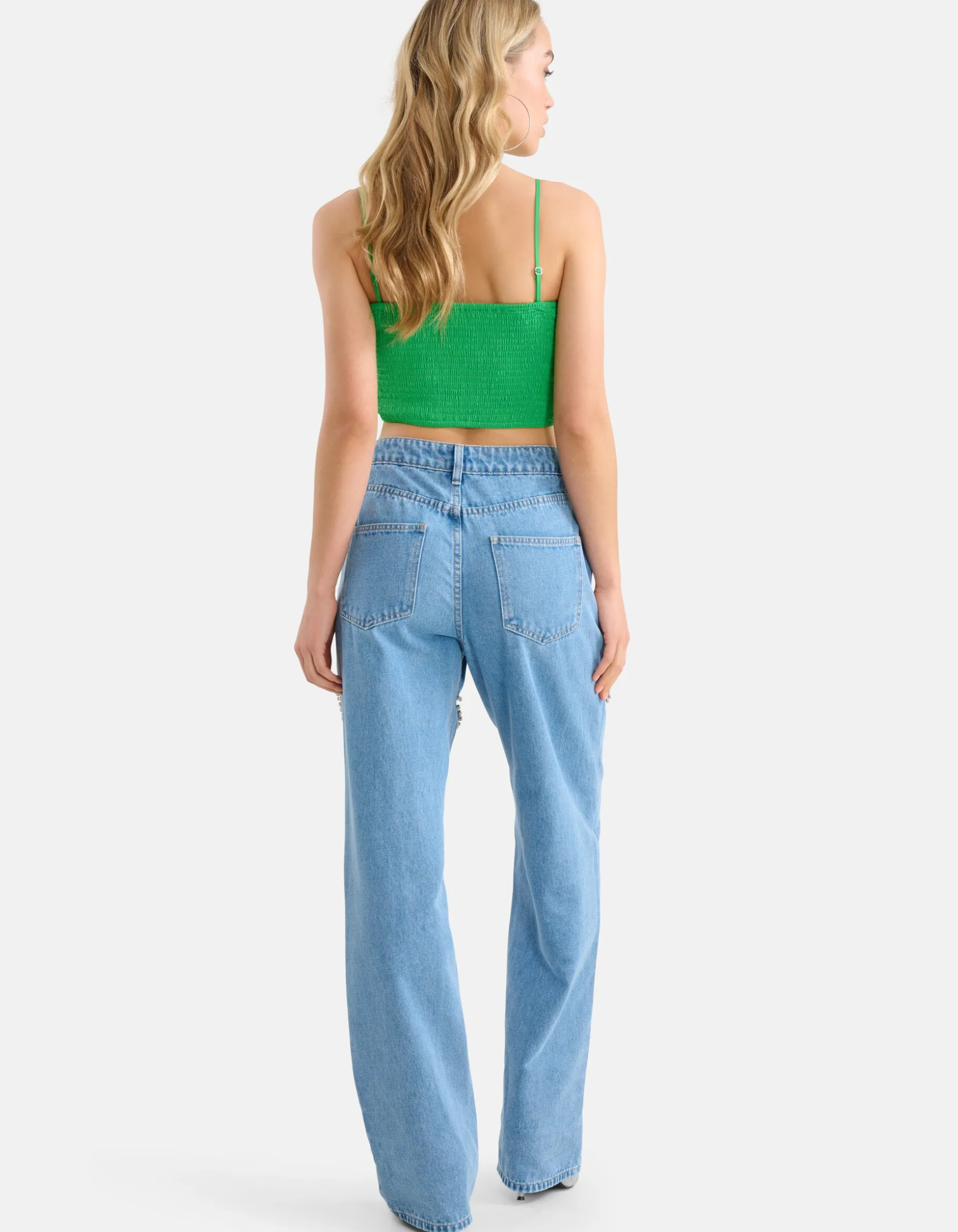 Cut Out Loose Fit Jeans Mediumstone