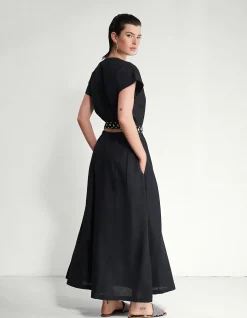 Cut Out Strass Jurk Zwart