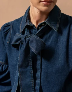 Denim Blouse Donkerblauw By Mieke