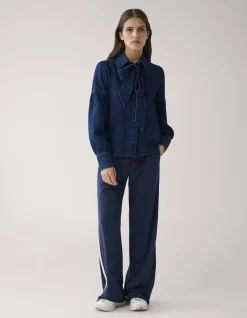 Denim Blouse Donkerblauw By Mieke