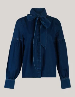 Denim Blouse Donkerblauw By Mieke