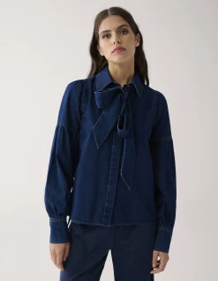 Denim Blouse Donkerblauw By Mieke