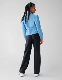 Denim Bow Blouse Blauw