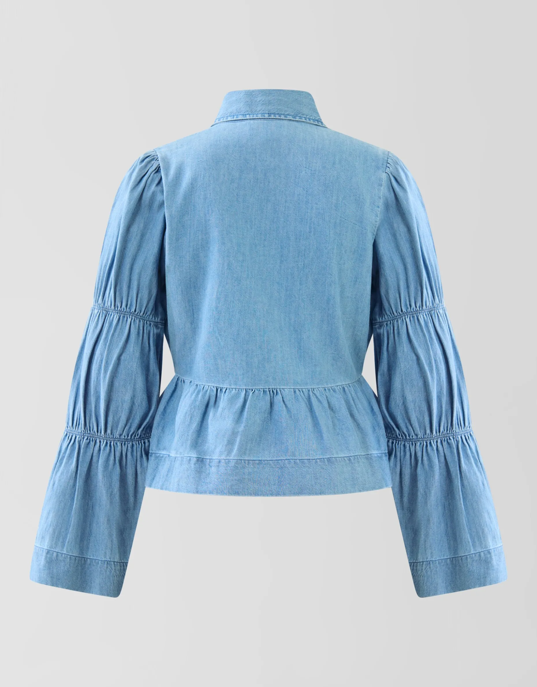 Denim Bow Blouse Blauw