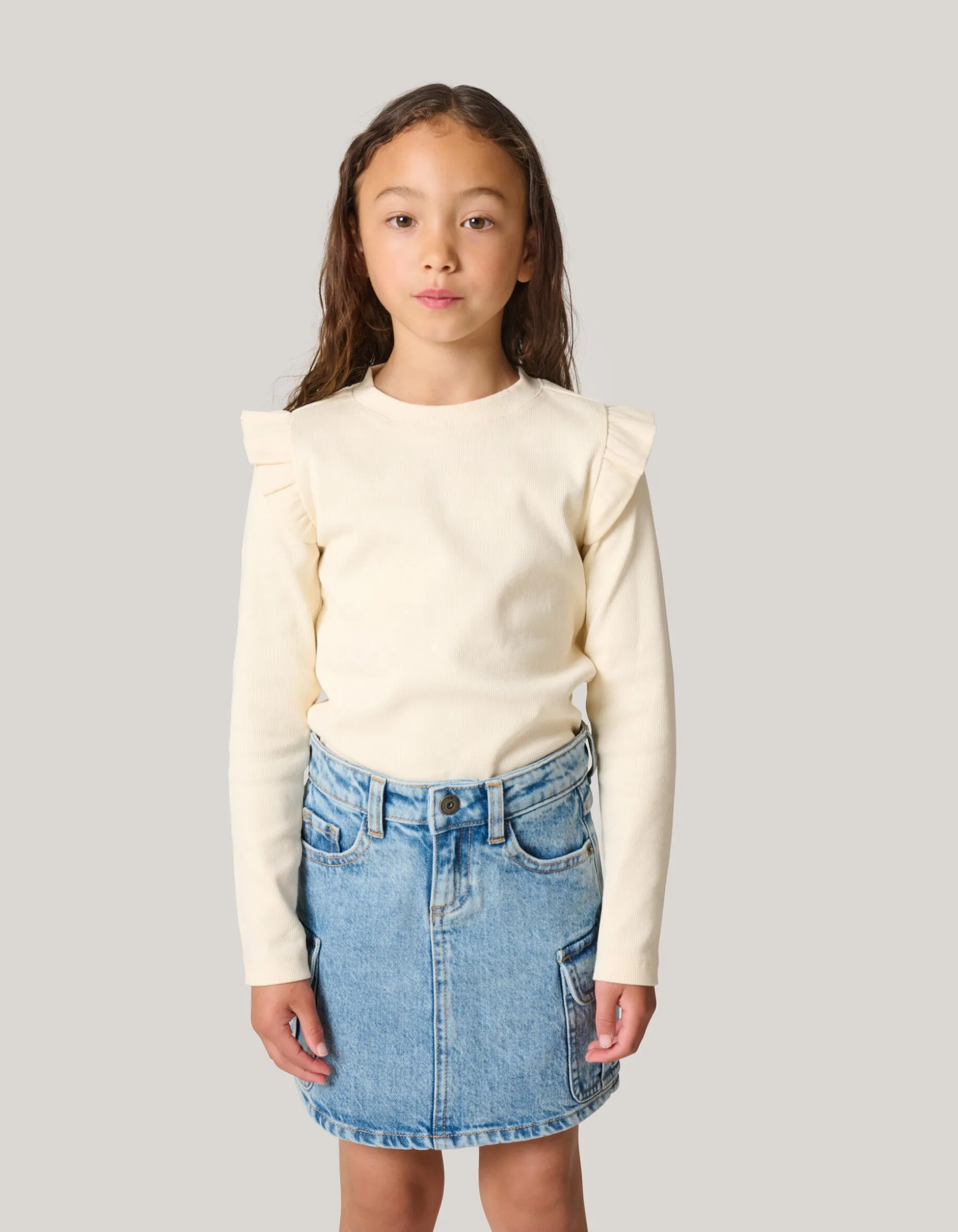 Denim Cargo Rok Blauw