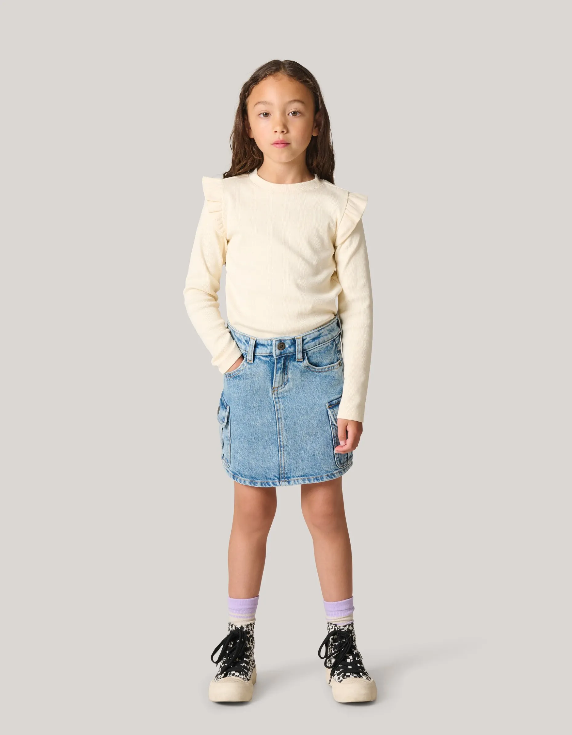 Denim Cargo Rok Blauw