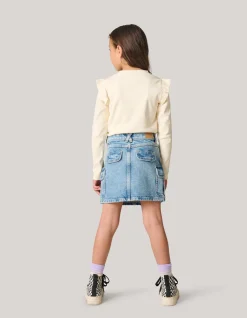 Denim Cargo Rok Blauw