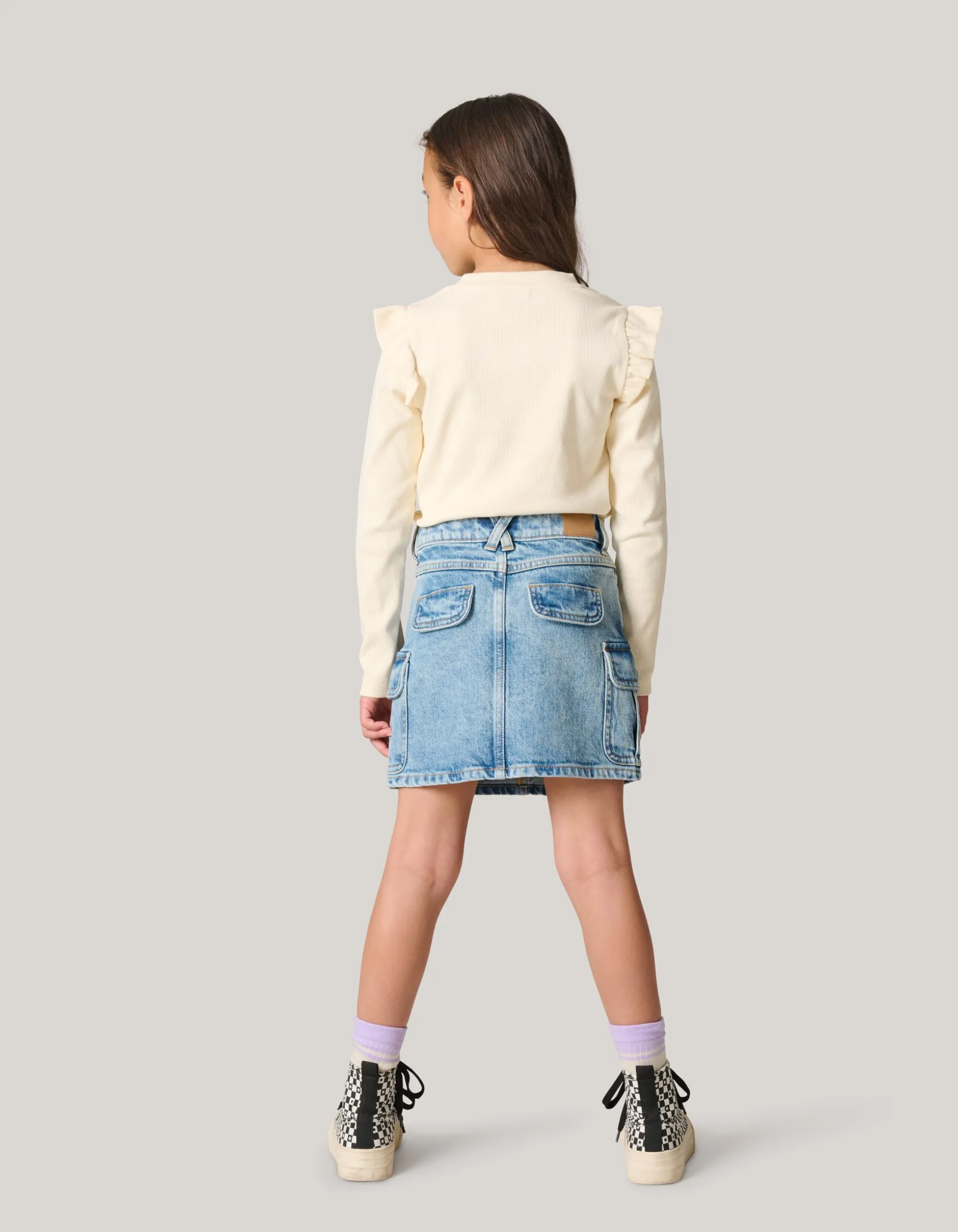 Denim Cargo Rok Blauw