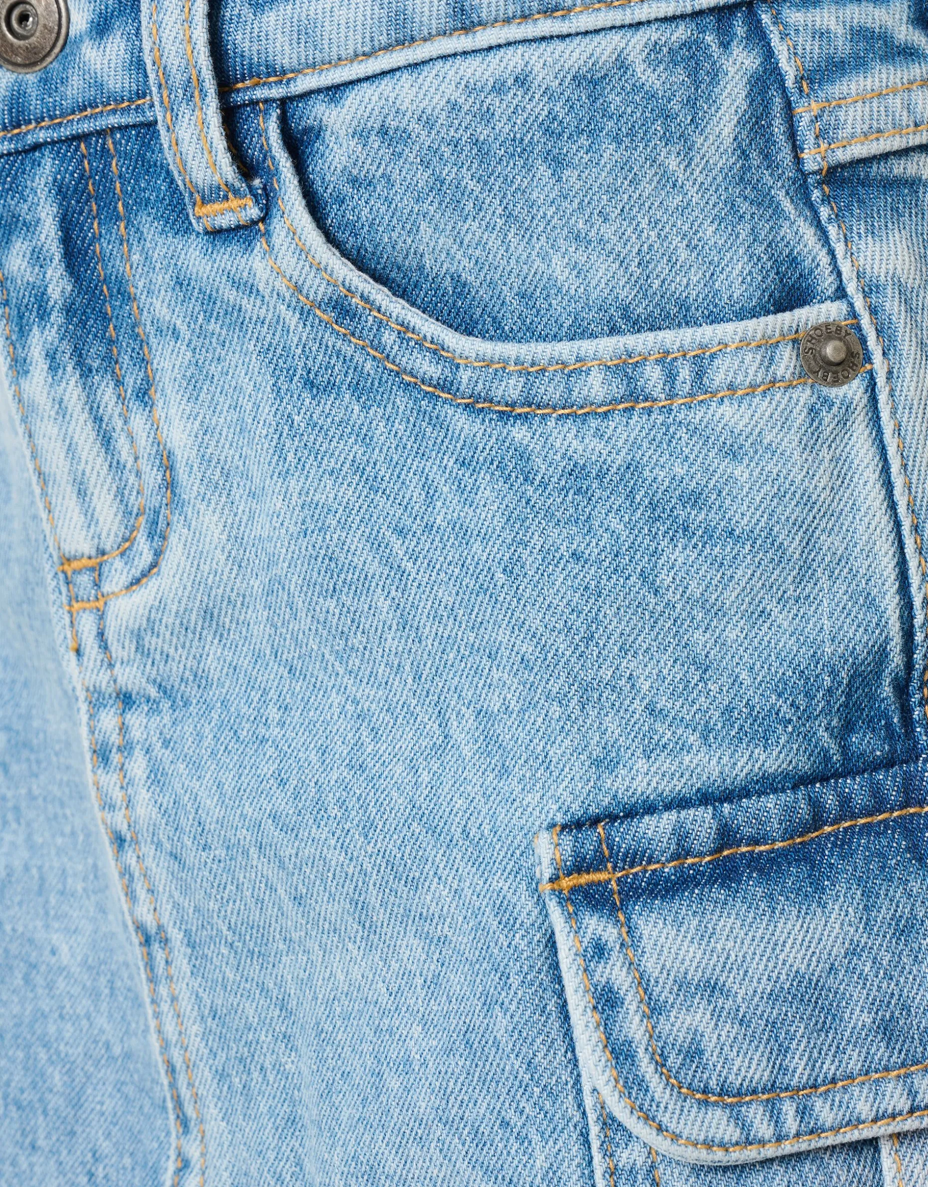 Denim Cargo Rok Blauw