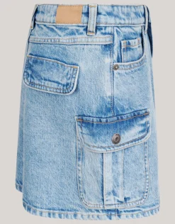 Denim Cargo Rok Blauw