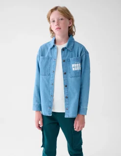 Denim Overhemd Blauw