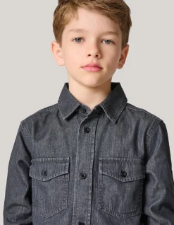 Denim Overhemd Donkergrijs