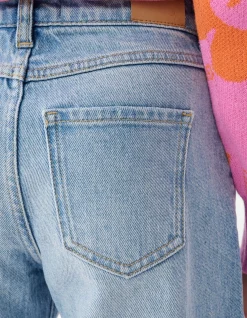 Destroyed Straight Fit Jeans Lichtblauw