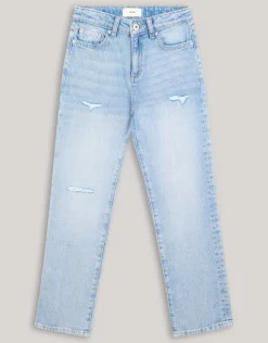 Destroyed Straight Fit Jeans Lichtblauw