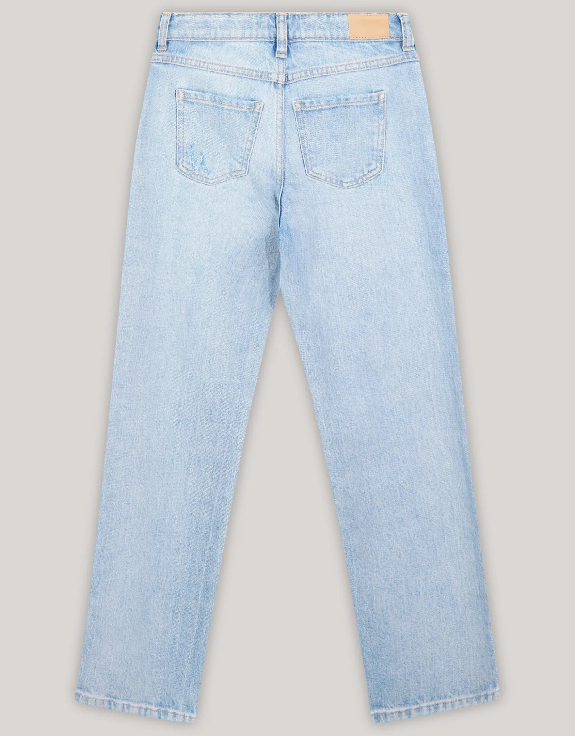 Destroyed Straight Fit Jeans Lichtblauw