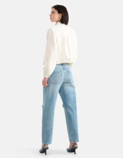 Destroyed Straight Jeans Mediumstone L30