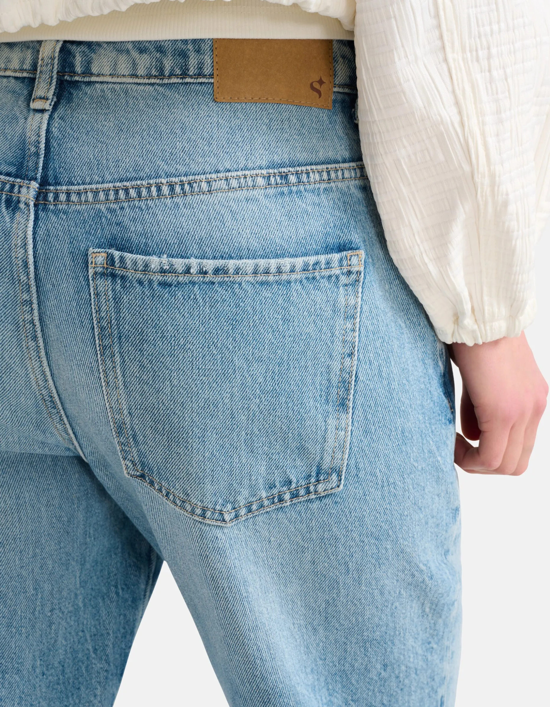 Destroyed Straight Jeans Mediumstone L30