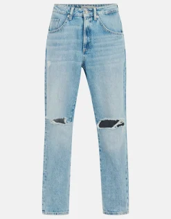 Destroyed Straight Jeans Mediumstone L30