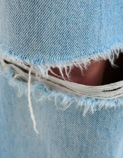 Destroyed Straight Jeans Mediumstone L30