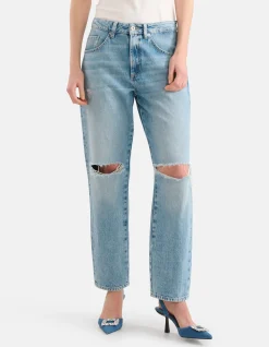 Destroyed Straight Jeans Mediumstone L30