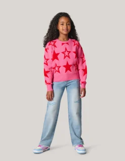 Destroyed Straight Leg Jeans Bleached