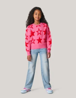 Destroyed Straight Leg Jeans Bleached