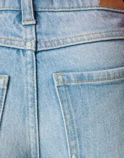 Destroyed Straight Leg Jeans Bleached