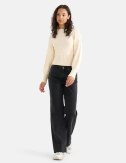 Diagonaal Trui Gebroken Wit