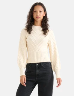 Diagonaal Trui Gebroken Wit